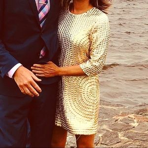 Parker BLACK gold sequin dress